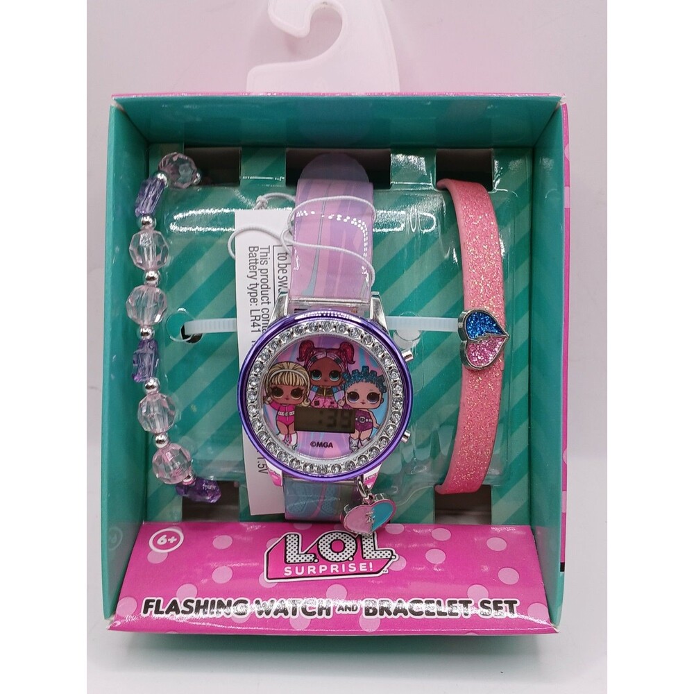New MGM Entertainment LOL Surprise! Girl's Flashing Watch And Bracelets Silicone
